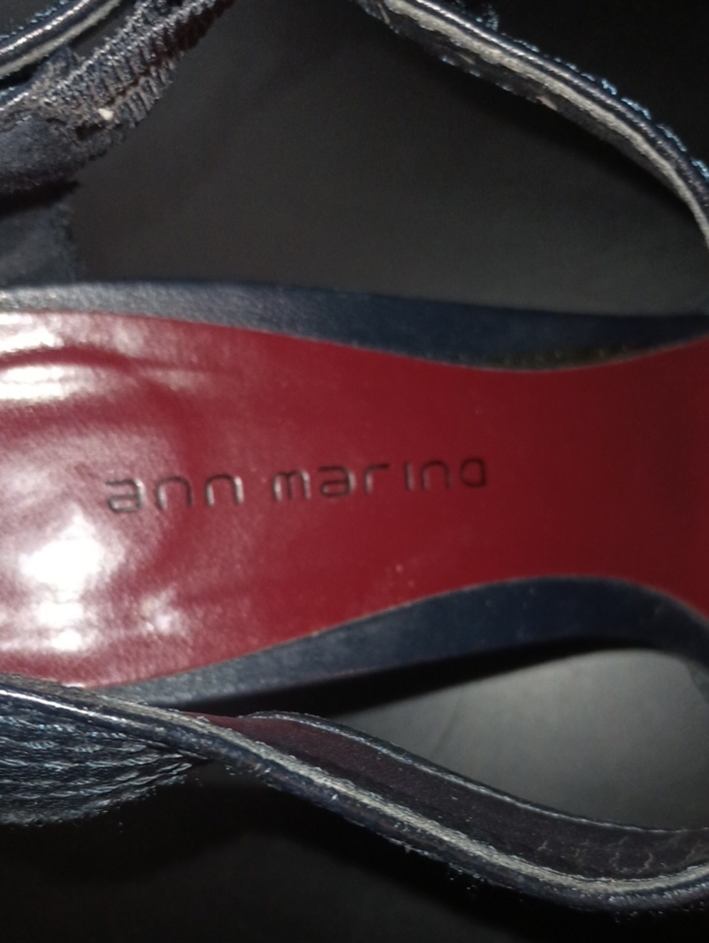 Ann Marino Black Strappy Open-Toe Heels with Red Insole Woman's Size 7m Sexy - Picture 2 of 8